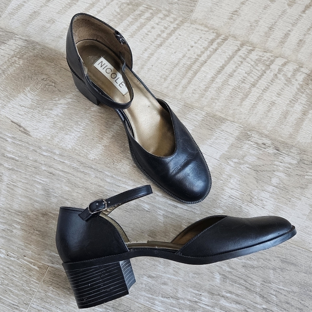 Nicole Ankle Strap Leather Shoes Narrow Fit